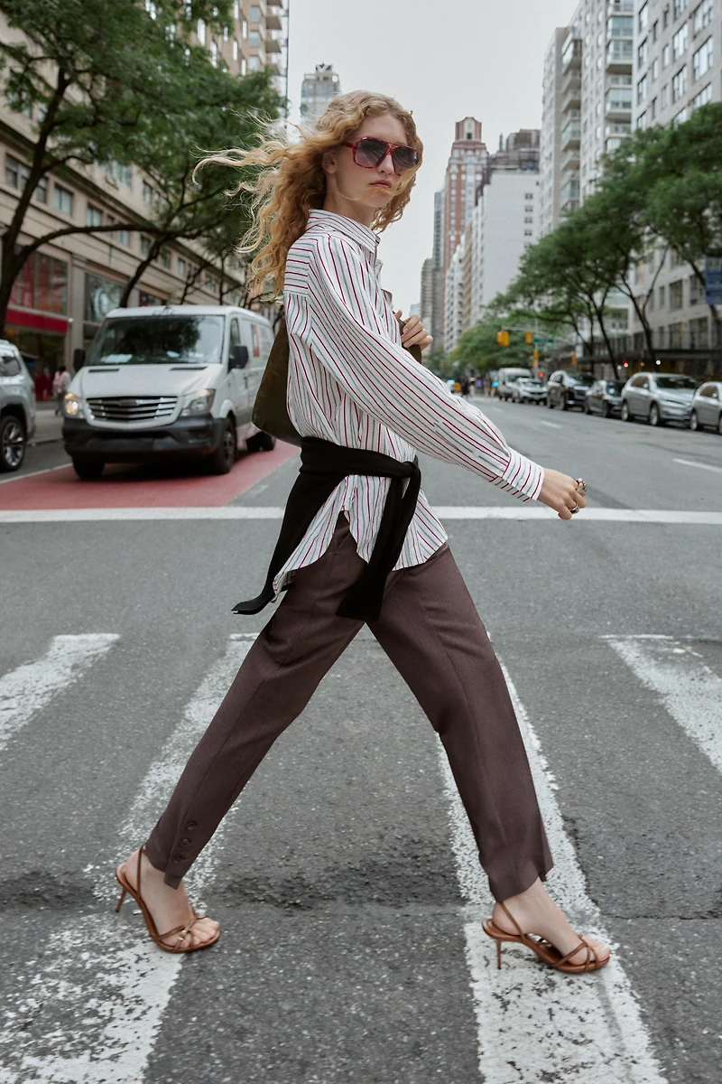 STRIPED OVERSIZED POPLIN SHIRT