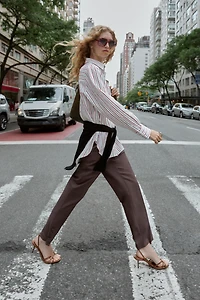 STRIPED OVERSIZED POPLIN SHIRT