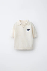 EMBROIDERED FISH POLO SHIRT