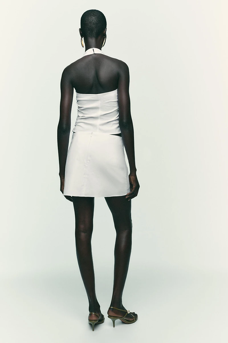 PLEATED WRAP SKORT