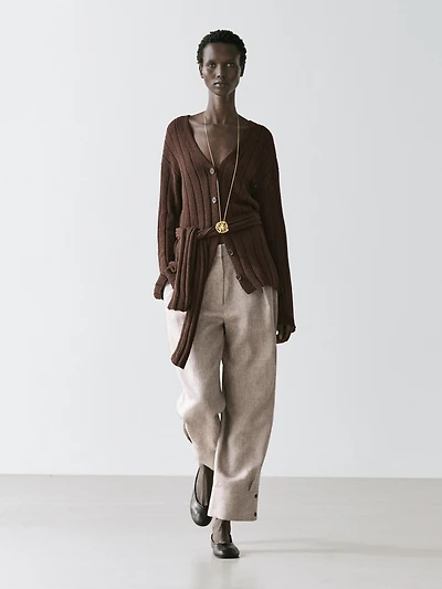Suit trousers with buckle detail