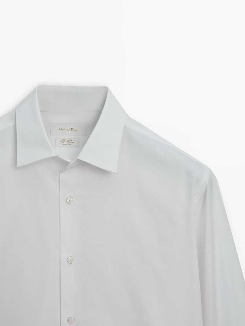 Chemise slim en popeline 100 % coton