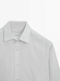 Chemise slim en popeline 100 % coton