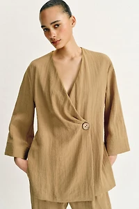 VESTE CROISÉE À FENTES LATÉRALES ENSEMBLE