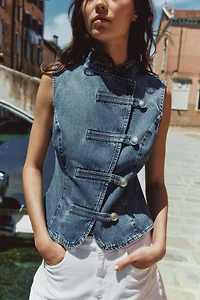 Z1975 FROG CLASP DENIM TOP