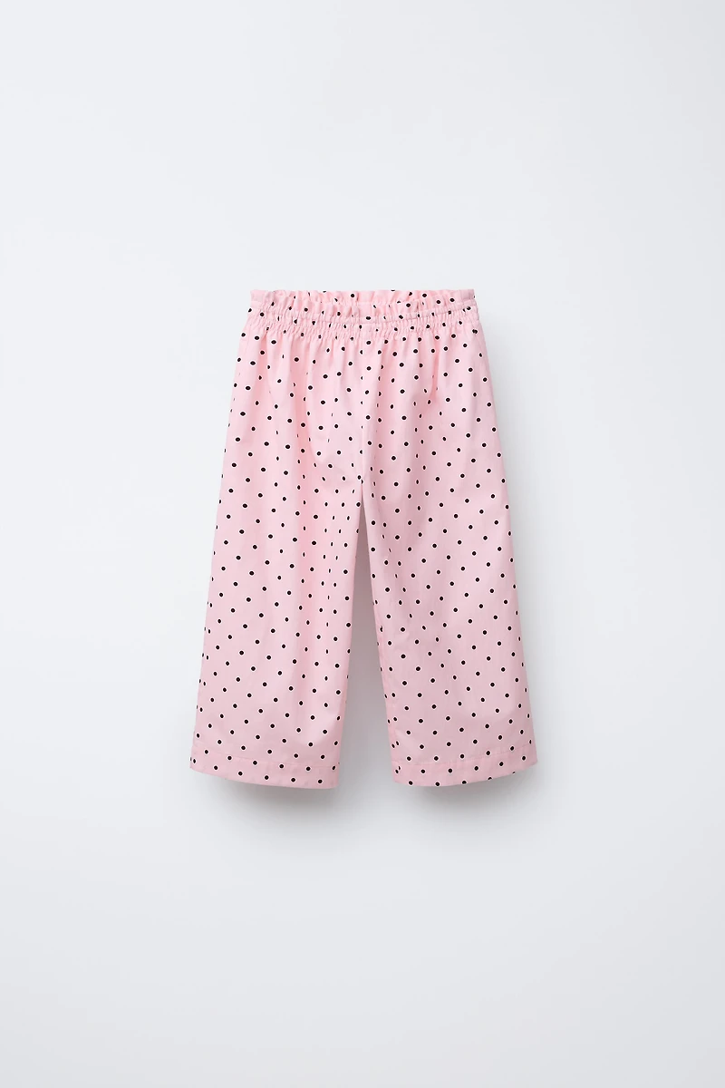 POLKA DOT PRINT STRAIGHT LEG PANTS