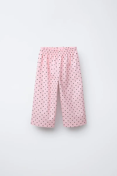 POLKA DOT PRINT STRAIGHT LEG PANTS