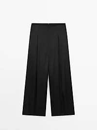 Satin wide-leg trousers