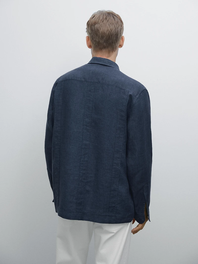 100% linen shirt with pintucks