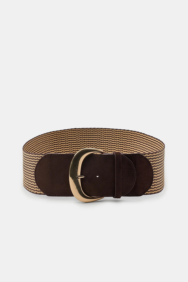 RAFFIA SPLIT LEATHER BELT