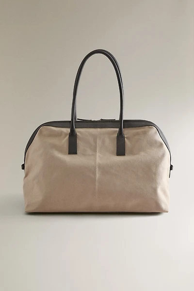 CANVAS LEATHER WEEKENDER BAG