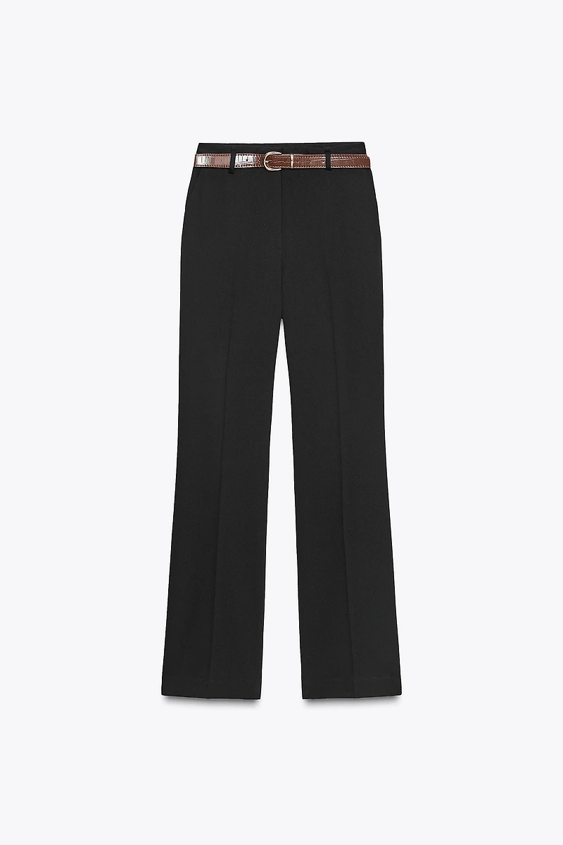 BELTED STRAIGHT LEG PANTS