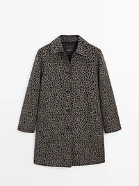 Manteau laine à imprimé animal