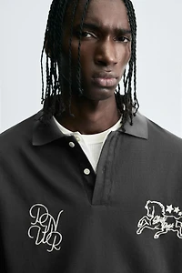 EMBROIDERED BOXY FIT POLO