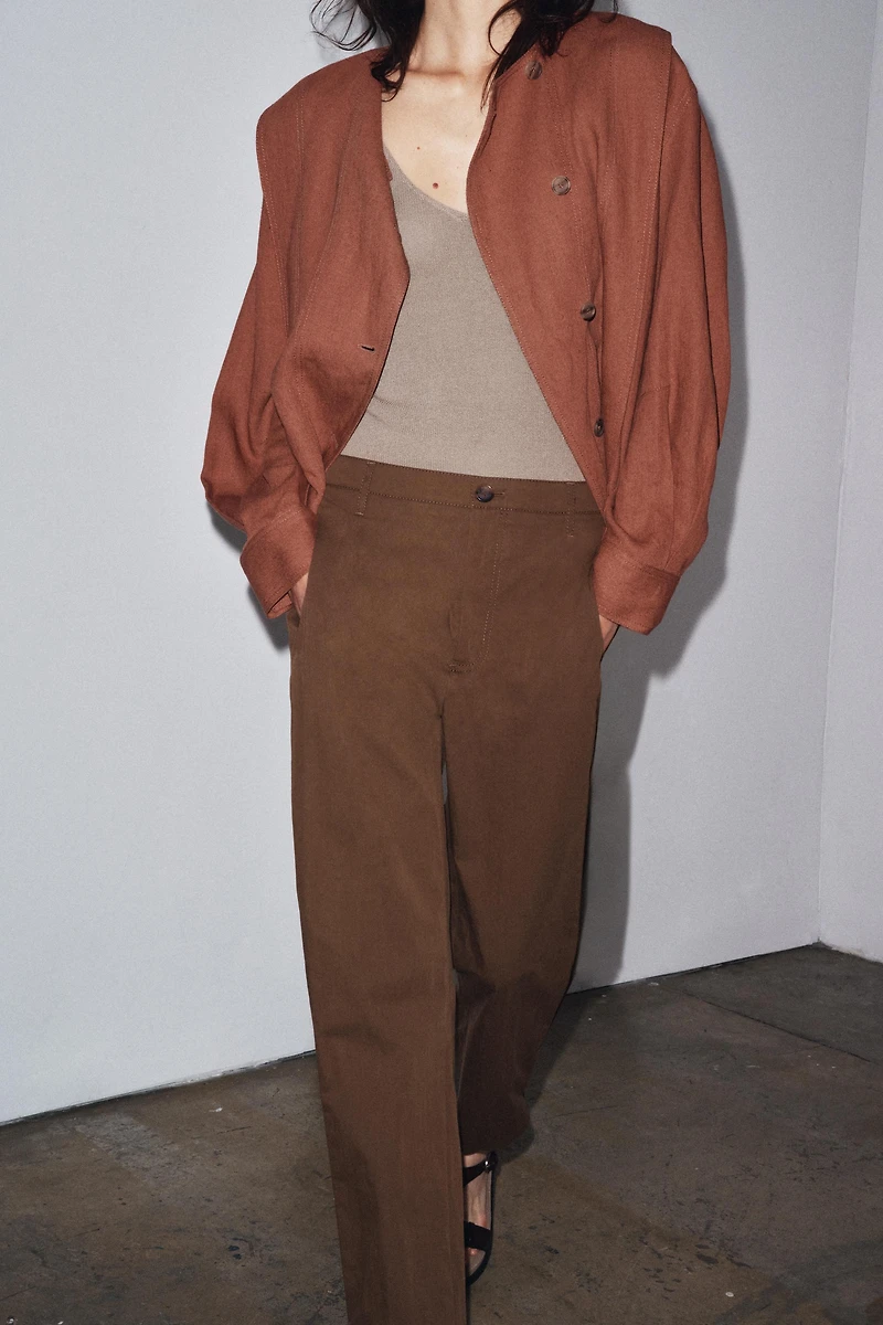 ZW COLLECTION LINEN BLEND BOMBER