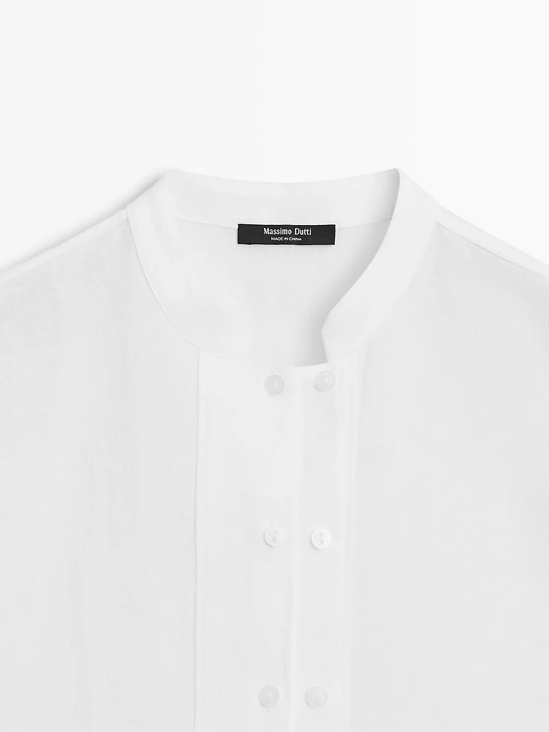 100% linen flowing shirt with button details
