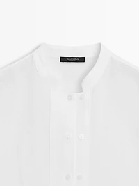 100% linen flowing shirt with button details