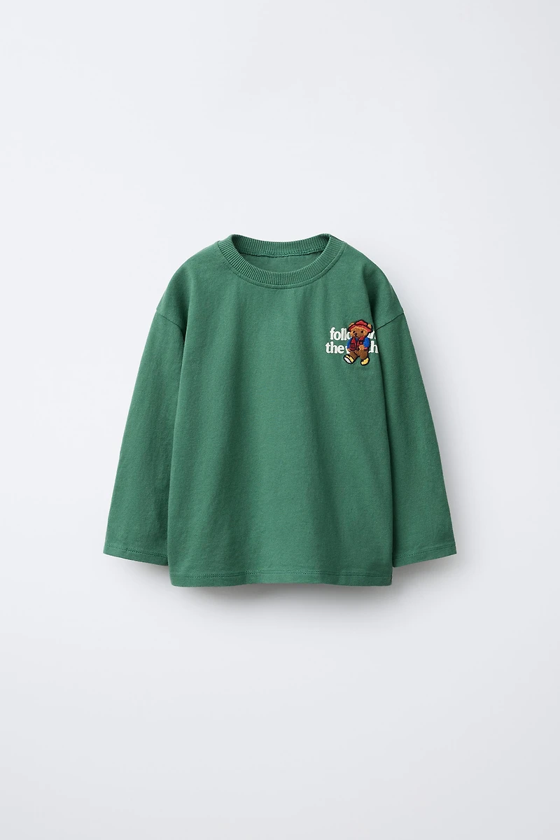EMBROIDERED BEAR T-SHIRT