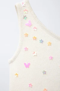 ASYMMETRIC BEADED KNIT TOP