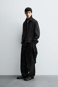 REGULAR FIT FAUX SUEDE JACKET
