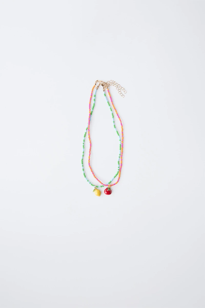 TWO-PACK OF TOMATO AND LEMON NECKLACES
