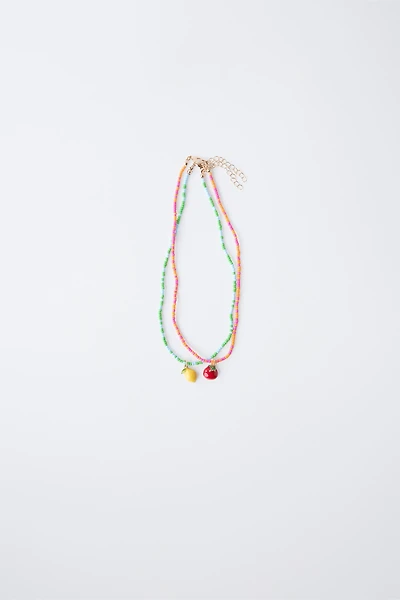 TWO-PACK OF TOMATO AND LEMON NECKLACES