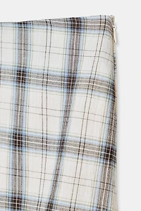 ASYMMETRIC PLAID SKIRT