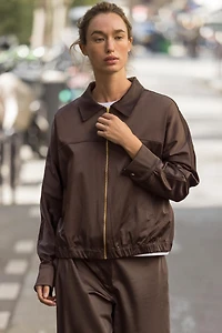 SATIN ZIP-UP JACKET