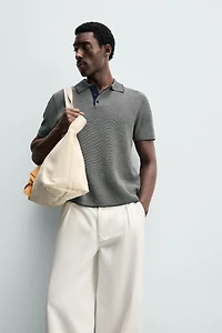 POLO EN MAILLE REGULAR FIT À CONTRASTE