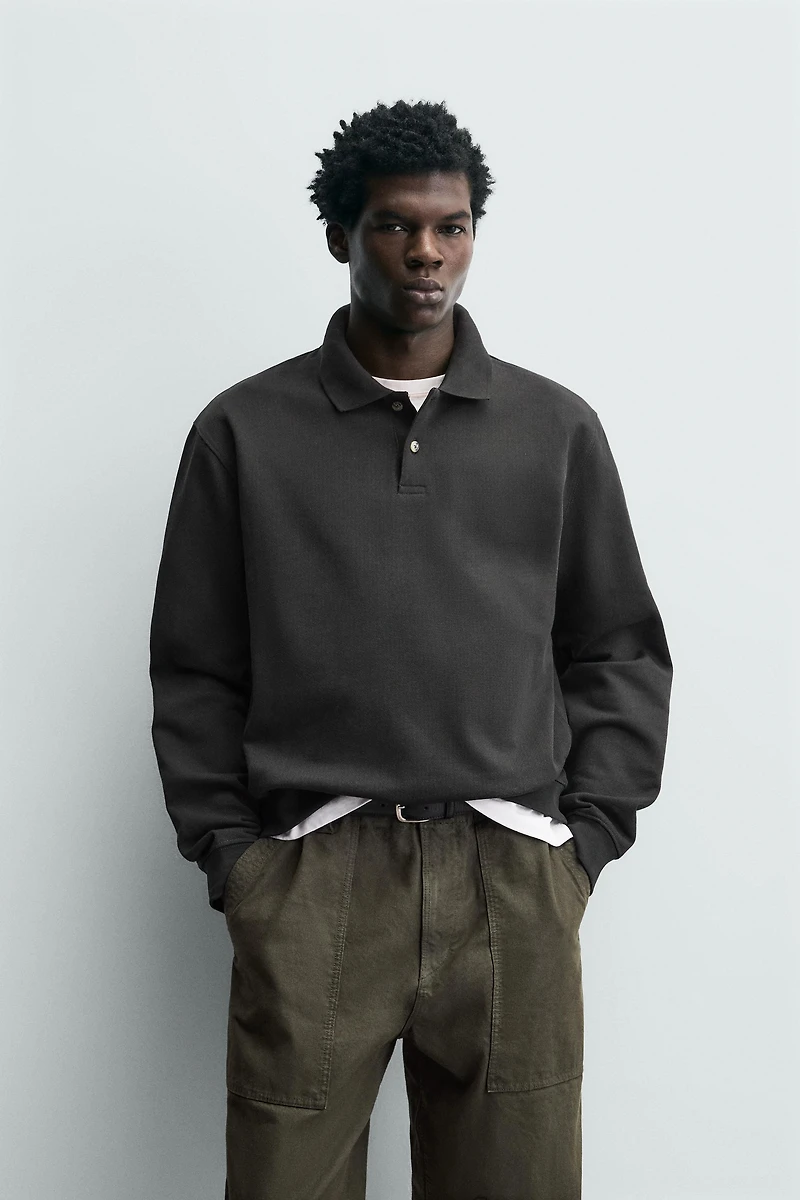 REGULAR FIT TEXTURED POLO SHIRT