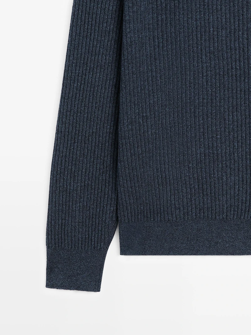 Cardigan en maille côtelée à boutons