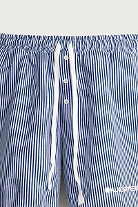 RELAXED FIT STRIPED PATCH BERMUDA SHORTS