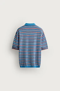 STRIPED JACQUARD KNIT POLO
