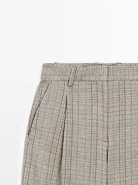Check print suit trousers