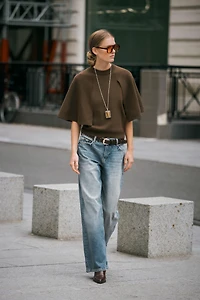 CAPE SLEEVE KNIT SWEATER