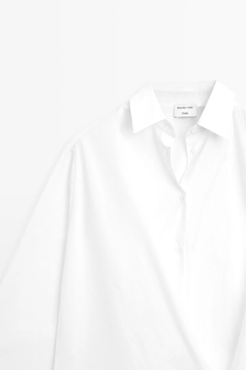 100% cotton shirt with gathered detail - STUDIO