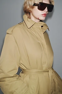ZW COLLECTION BELTED PADDED TRENCH COAT