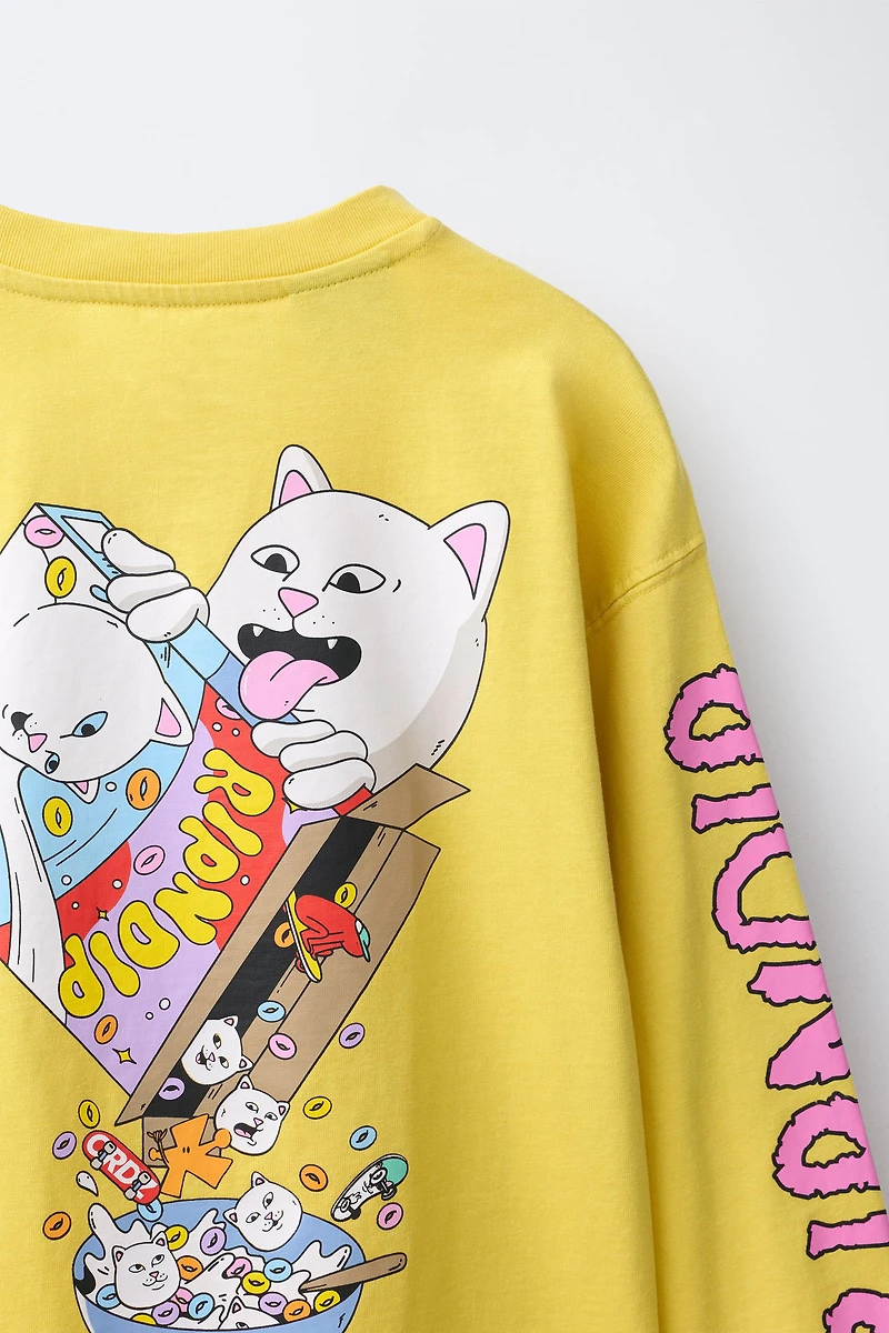RIPNDIP © X ZARA KIDS LOGO PRINT T-SHIRT
