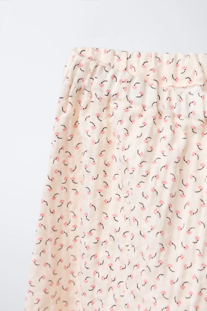 FLORAL TEXTURED JOGGING PANTS