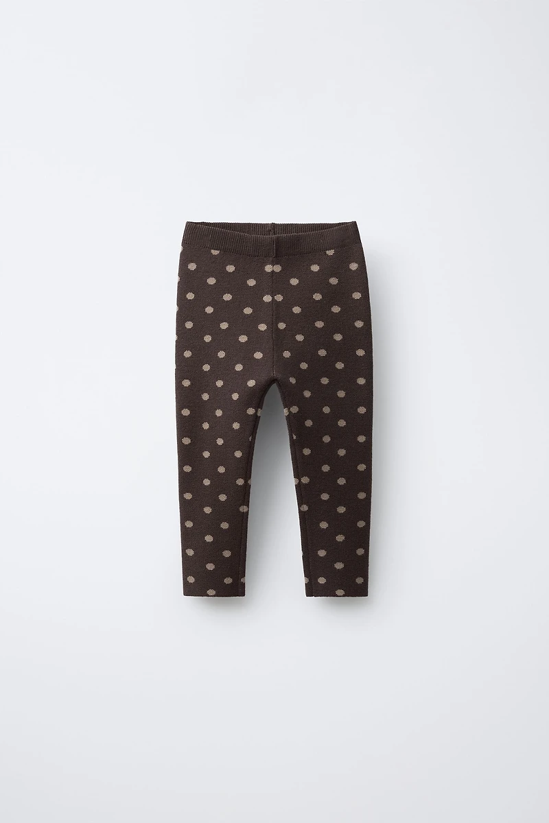 KNIT POLKA DOT LEGGINGS
