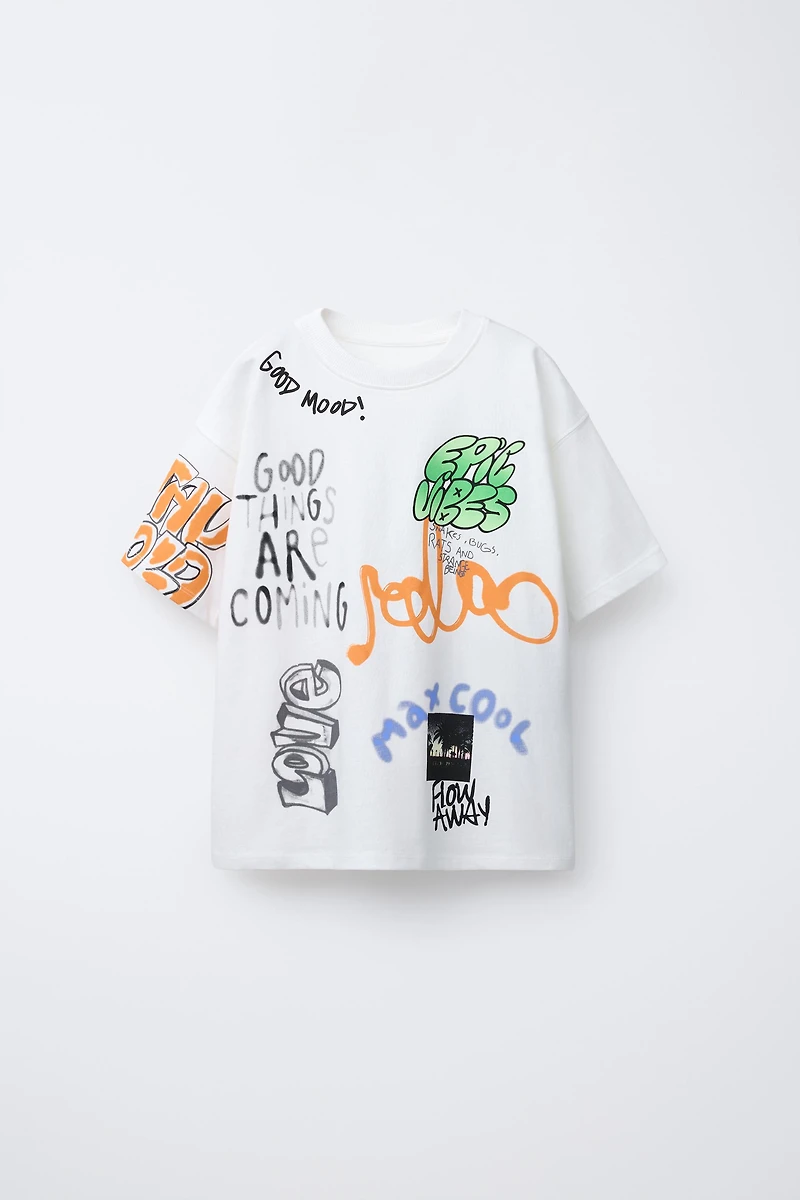 T-SHIRT À IMPRIMÉ GRAFFITI