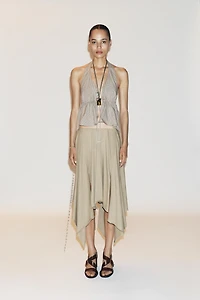 ASYMMETRIC MIDI SKIRT