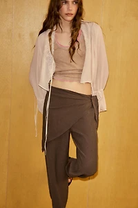 TEXTURED SCARF PANTS