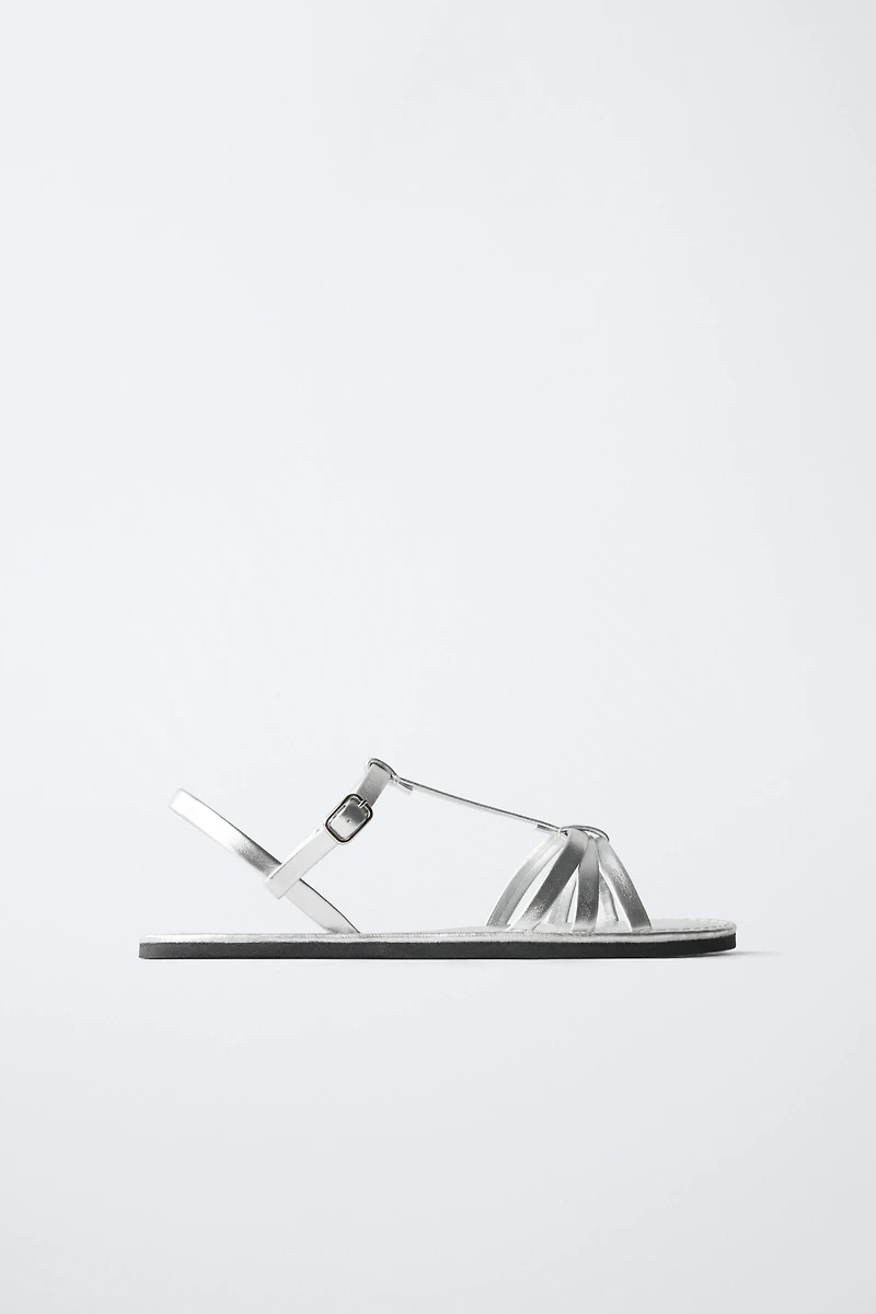 METALLIC STRAPPY SANDALS