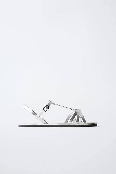 METALLIC STRAPPY SANDALS