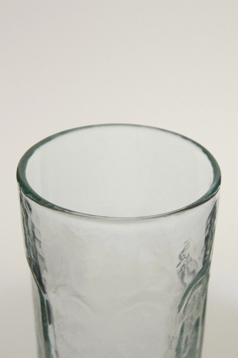 HAMMERED RAISED DESIGN GLASS TUMBLER