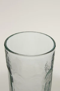 HAMMERED RAISED DESIGN GLASS TUMBLER