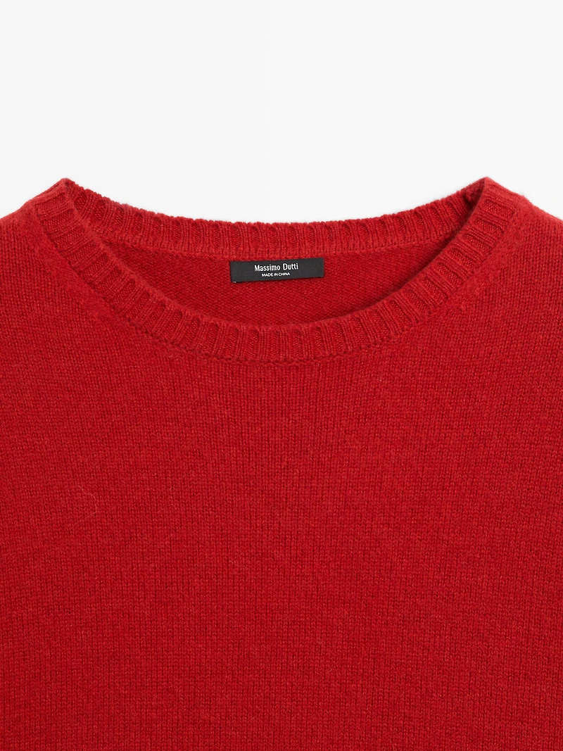 Wool blend crew neck sweater