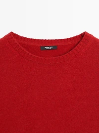Wool blend crew neck sweater