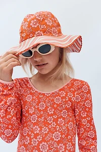 2-14 YEARS/ LIMITED EDITION FLORAL AND STRIPED HAT